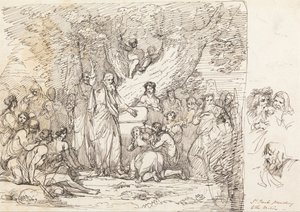 Sint Paulus predikt aan de Britten door John Hamilton Mortimer